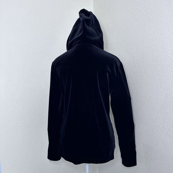 Petite Sophisticate Women's Size P Black Zip Velour Hoodie Jacket - Picture 7 of 8